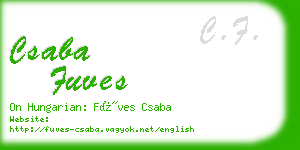 csaba fuves business card